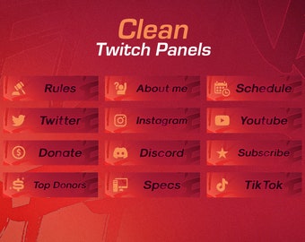 Orange Twitch Panels: Clean Stream Overlay Template