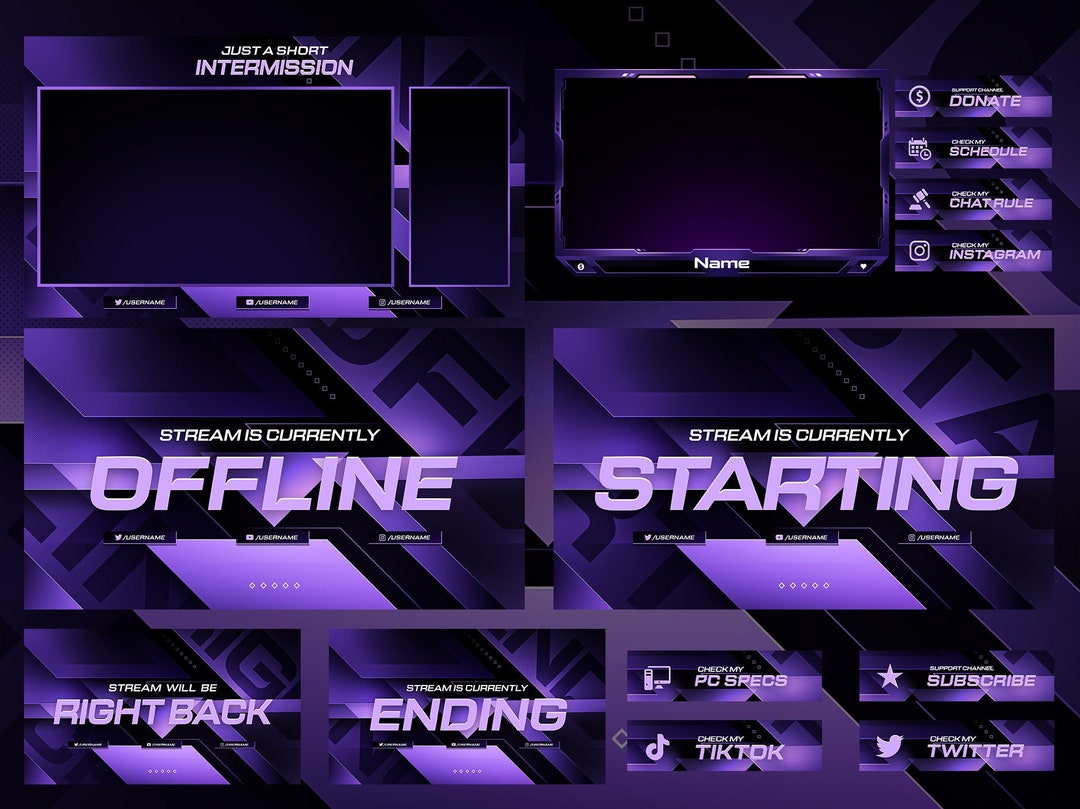 Minimalist Stream Overlay Pack: Visionary Design - Etsy