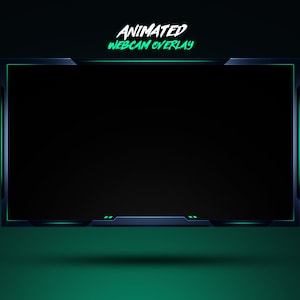 Animated Green Webcam Overlay: Clean Twitch Stream Facecam Template