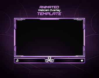 Animated Pink Webcam Overlay Template: Twitch Facecam Border