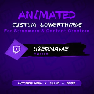 Custom Animated Social Media Lower Thirds: Stream Pop-ups