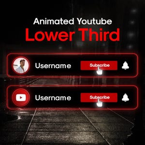 Animated Neon YouTube Popup Animation for YouTube, Twitch, Kick Streamers // Social Media Lower Thirds // Social Media Widget V2
