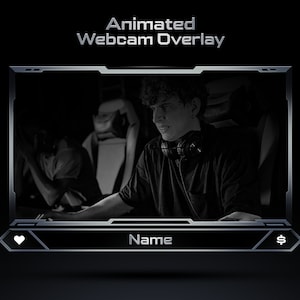 Animated Silver Webcam Overlay: Clean Stream Facecam Template