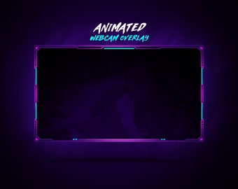 Minimal Animated Webcam Overlay || Purple Animated Webcam Overlay Template for Twitch, Kick & Youtube Streamers
