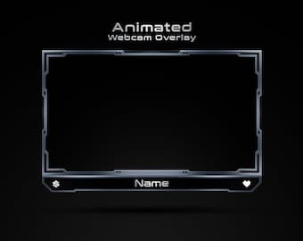 Grey Animated Webcam Overlay Template for Streamers