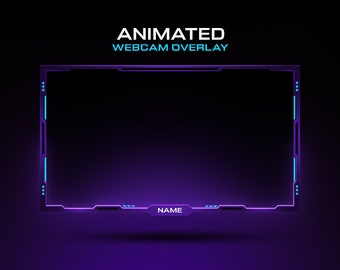 Minimal Purple Animated Webcam Overlay: Stream Template