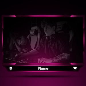 Animated Pink Webcam Overlay: Clean Stream Overlay Template