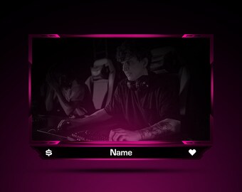 Animated Pink Webcam Overlay: Clean Stream Overlay Template