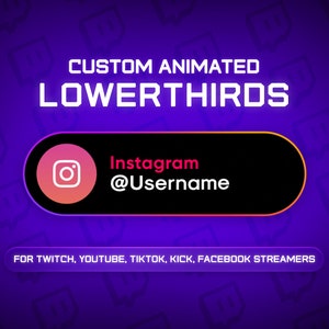 Animated Social Media Lower Thirds: Custom Streamer Overlay
