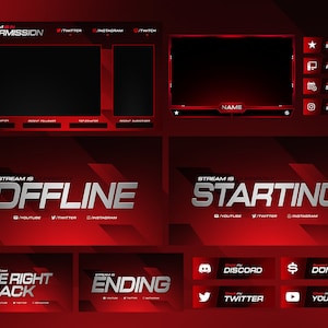 Pacote mínimo de sobreposição de stream completo, pacote completo de sobreposições de stream - inclui arquivos de origem, pacote Clean Twitch Stream Overlay