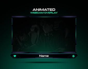 Animated Green Webcam Overlay: Clean Streamer Template