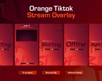 Paquete de superposiciones naranjas para TikTok: diseño minimalista (PSD+PNG)