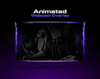 Animated Electric Webcam Overlay // Animated Purple Webcam Overlay //  Animated Electric Theme Facecam Overlay Template