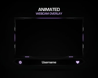 Animated Purple Webcam Overlay: Minimalist Stream Template
