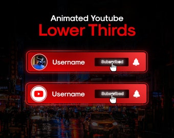 Animated YouTube Popup Animation for YouTube, Twitch, Kick Streamers // Social Media Lower Thirds // Social Media Widget