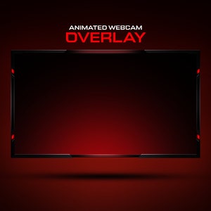 Superposition de webcam animée en noir et rouge//Modèle de superposition de webcam propre//Couleurs modifiables