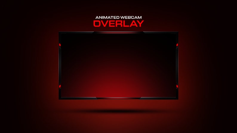 Animated Black & Red Webcam Overlay // Clean Webcam Overlay Template
