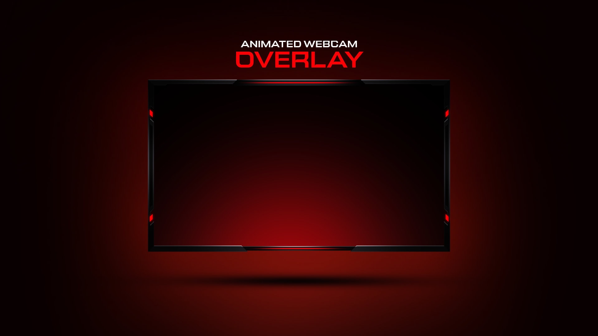Animated Black & Red Webcam Overlay // Clean Webcam Overlay Template