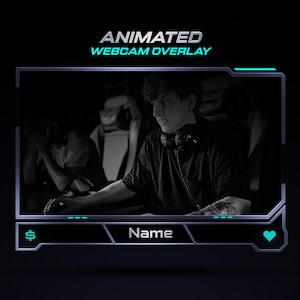 Animated Cyberpunk Webcam Overlay: Modern Streamer Template