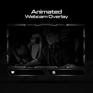 Superposición de cámara web animada limpia // Plantilla de superposición de cámara web gris animada para streamers