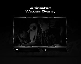 Animated Grey Webcam Overlay Template for Twitch, Kick & YouTube