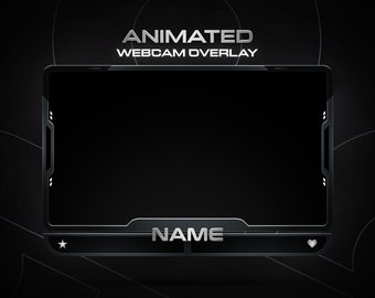 Animated Grey Webcam Overlay Template// Facecam Overlay Template// Grey Webcam Overlay Template