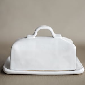 Covered Butter Dish With Handle Ceramic Butter Dish Square Butter Dish Euro Butter Dish Butter Crock 3 Sizes | READY TO SHIP