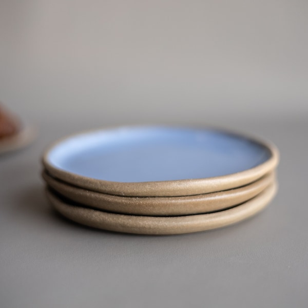 Ceramic Plate Set Ceramic Dinnerware Stoneware Plate Dessert Plate Housewarming Gift For Her Minimalist Modern Plates Blue | MADE TO ORDER