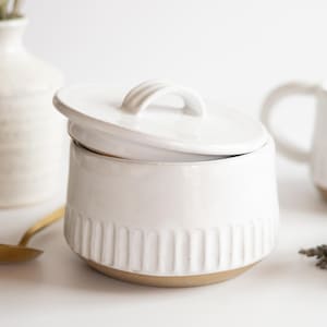 Ceramic Sugar Jar With Lid Sugar Bowl New Home Wedding Gift For Her Kitchen Decor  Mid Century Modern Kitchen Gift For Mom | MADE TO ORDER