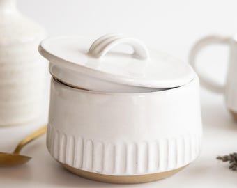 Ceramic Sugar Jar With Lid Sugar Bowl New Home Wedding Gift For Her Kitchen Decor  Mid Century Modern Kitchen Gift For Mom | MADE TO ORDER