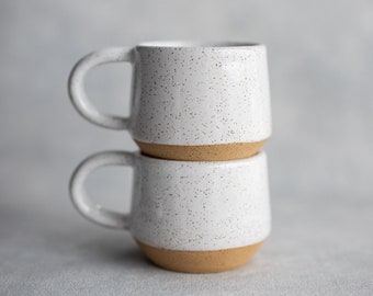 Keramiktasse gesprenkelte Kaffeetasse 12 Unzen Becher Geschenk Keramik Housewarming Geschenk für Sie Niedliche Keramiktasse Große moderne Tasse 2 Größen | AUF BESTELLUNG
