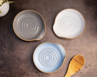 Spoon Rest Ceramic Dish Kitchen Decor Handmade Wedding Gift Trinket Dish Mid Modern Housewarming Gift For Her Spoon Holder | MADE TO ORDER