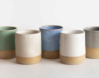 Keramik Daumentasse Daumenabdruck Becher Keramik Geschirr Geschenk für Sie Henkellose Tasse Handgemachte Keramik Geschenk für Neue Haus Küche Dekor |MADE TO ORDER