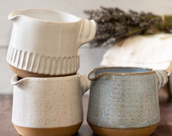 Ceramic Creamer Pitcher Handmade Pourer Farmhouse Kitchen Decor Stoneware Milk Creamer Coffee & Tea Accessories Gift For Her | MADE TO ORDER