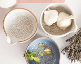 Garlic Grater Ceramic Kitchen Tool Cooking Gift Herb Stripper Food Prep Housewarming Gift For Her Hostess Gift For Wife | MADE TO ORDER