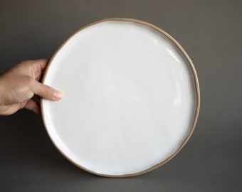 Ceramic Dinner Plate, Dinnerware, Ceramic Tableware, Stoneware Plate, Raw Edge, Housewarming Gift, Minimalist Modern Plates | MADE TO ORDER