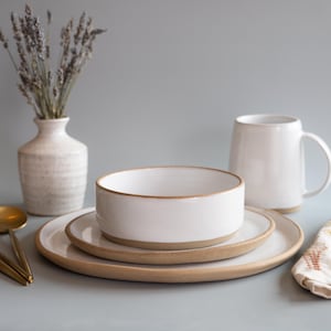 Dinnerware Set Ceramic Kitchenware Handmade Wedding Gift Housewarming Gift For Her Stoneware Plate Mid Century Modern Plate | MADE TO ORDER