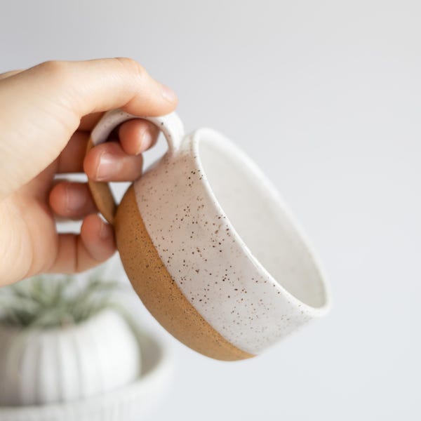 Ceramic Mug Handmade Coffee Mug 16oz Mug Latte Speckled Ceramic Mug Housewarming Gift For Her Kitchen Decor Stoneware Mug | MADE TO ORDER