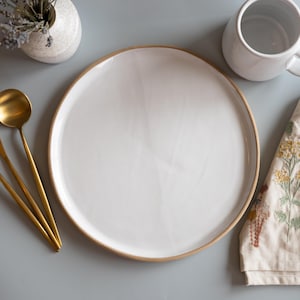 Dinner Plate 11&quot; Ceramic Dinnerware Mid Century Modern Plates Handmade Wedding Gift Kitchenware Housewarming Gift Minimalist | MADE TO ORDER