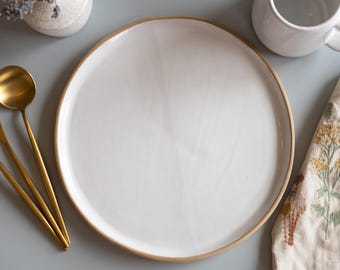 Dinner Plate 11&quot; Ceramic Dinnerware Mid Century Modern Plates Handmade Wedding Gift Kitchenware Housewarming Gift Minimalist | MADE TO ORDER