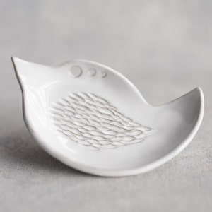 Garlic Grater & Herb Stripper Ceramic Garlic Grating Plate Bird Dish Kitchen Scraper Tool Handmade Housewarming Gift For Her | MADE TO ORDER