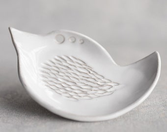 Garlic Grater & Herb Stripper Ceramic Garlic Grating Plate Bird Dish Kitchen Scraper Tool Handmade Housewarming Gift For Her | MADE TO ORDER