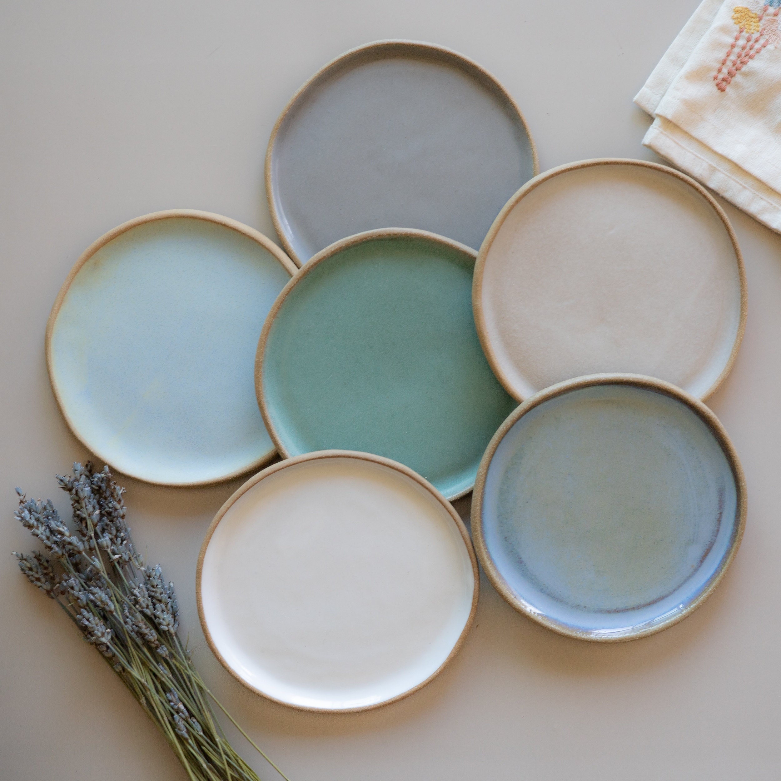 Appetizer Plates Ceramic Kitchenware Dinnerware 6" Dessert Plate Wedding Gift For Her Handmade Tableware Minimalist Pottery | MADE TO ORDER