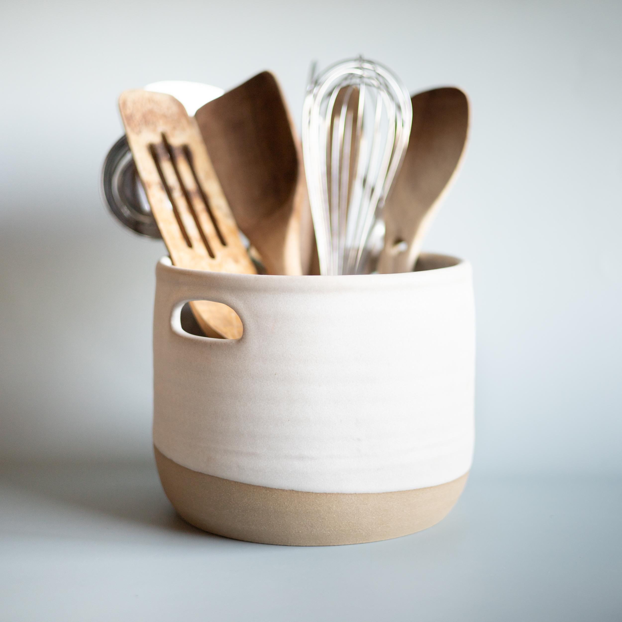 Utensil Holder Kitchen Storage Kitchen Decor Utensil Crock Cooking Gift Farmhouse Decor Housewarming Gift For Her Handmade | MADE TO ORDER