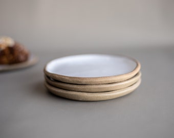 Ceramic Plates Set Dessert Plate Stoneware Small Plate Ceramic Dinnerware Housewarming Gift For Her Minimalist Modern Plates | MADE TO ORDER