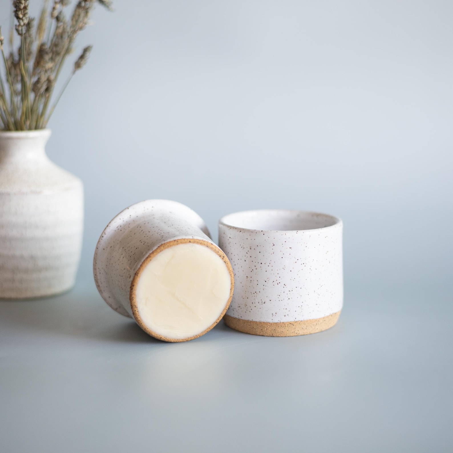 French Butter Keeper - Mini, Speckled White