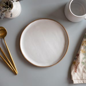 Handmade Ceramic Salad Plate Rustic Stoneware Dinnerware Plate Housewarming Gift Minimalist Mid Century Modern Wedding Gift | MADE TO ORDER