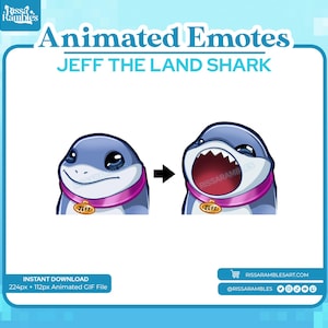 Jeff the Shark Animated Emote | Twitch Emotes | Popcat Emotes | Animated Emotes Twitch | Shark Emotes | Shark Tail with Bubbles
