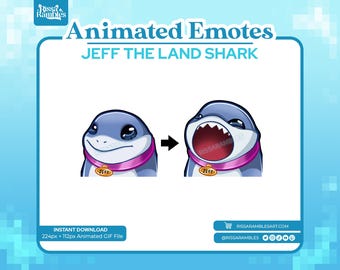 Gesto animado de Jeff el Tiburón / Gestos de Twitch / Gestos de Popcat / Gestos animados de Twitch / Gestos de tiburón / Cola de tiburón con burbujas