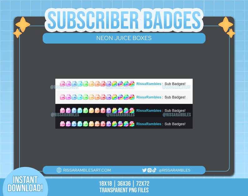 Juice Box Sub Badges Premade Twitch Sub Badges Twitch Bit Badges Twitch